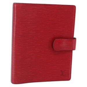LOUIS VUITTON Epi Agenda GM Day Planner Cover Red R20217 LV Auth 148069